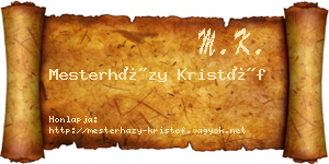 Mesterházy Kristóf névjegykártya