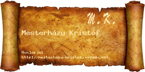 Mesterházy Kristóf névjegykártya