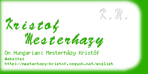 kristof mesterhazy business card